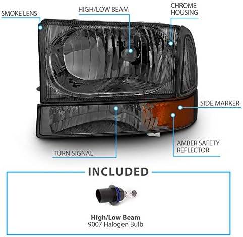 AmerıLıte Farlar Yedek W / köşe ışık Duman Amber Ford Gezi İçin / Süper Görev F250, F350, F450-Yolcu ve sürücü tarafı