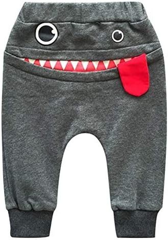 WOCACHİ Toddler Bebek koşucu pantolonu, bebek Erkek Kız Karikatür Köpekbalığı Canavar Büyük Dil Sıcak Harem eşofman altı Pantolon