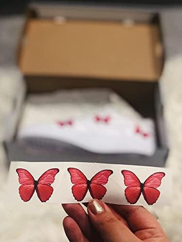 6 butteflies Toplam Kelebek Kırmızı 3 M ısı Transferi çıkartması etiketler SADECE-Özel ısı Transferi