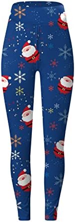 Kadın Noel Tayt Santa Kardan Adam Parti Tayt Noel Baskılı Yüksek Bel Pijama Tayt Pantolon Yoga Pantolon