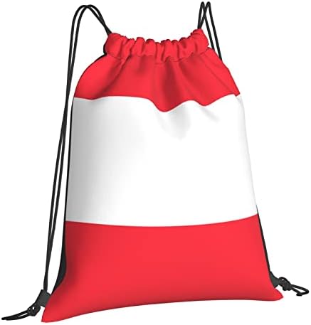 Avusturya bayrağı ipli sırt çantası, spor salonu Sackpack çanta Yoga spor yüzme seyahat plaj İçin