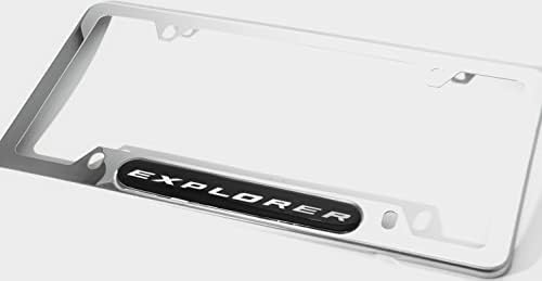 Paslanmaz Çelik Explorer Plaka Etiketi Çerçeve Kapak Tutucu ile vidalı kapaklar Explorer (2X Krom)