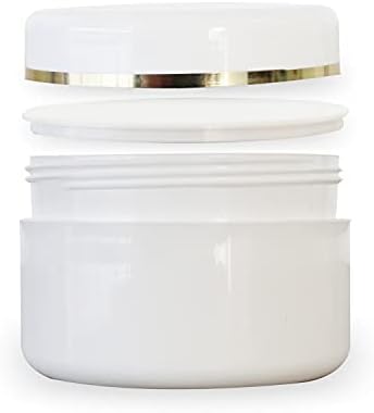 MYOC Beyaz Plastik Kavanoz Kubbe Kapaklı 100gm (3.5 Oz) Doldurulabilir Makyaj Kozmetik Kavanozları Boş Yüz Kremi Göz Farı Dudak