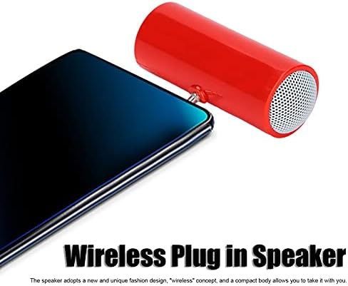 FASJ Plug in Müzik Çalar, Taşınabilir 3.5 mm Jack Stereo Hoparlörler Cep Telefonları için Tabletler için Hafif Net Ses (kırmızı)