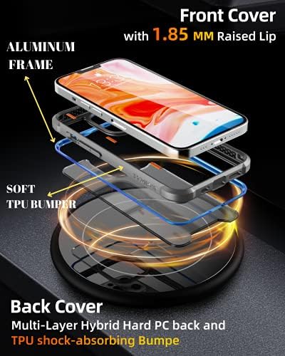 iPhone 13 Pro Max Kasa ile Uyumlu CaseBorne R Serisi - Alüminyum Çerçeve-12 ft Düşme Testi-Yanardöner