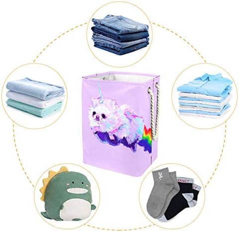 19.3 Bağlantısız Çamaşır Sepeti Kirli Giysiler Sepet Katlanabilir Ev Kreş Üniversite Daire Ofis Unicorn Köpek