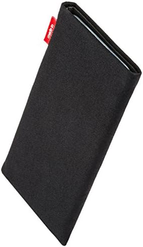 HTC One X için fitBAG Rave Siyah Özel Özel Kılıf. Ekran Temizliği için Entegre Mikrofiber Astarlı İnce Takım Elbise Kumaş Kılıfı