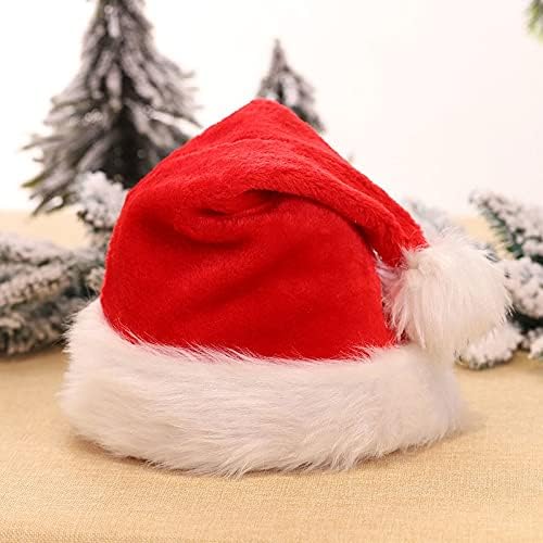 QYYYUNDING 20 PCS Noel Süsler Peluş noel şapkaları Kırmızı Yetişkin noel şapkaları Tatil Parti Soyunma Malzemeleri