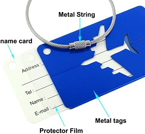 uxcell Bagaj Etiketleri,Metal Seyahat Etiketleri Bagaj Tanımlayıcı kart tutucu Adı Adres KIMLIK Etiketleri Bagaj Bavullar için,
