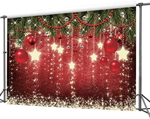 CHAİYA 7x5ft Noel Kırmızı Arka Plan Kış Kar Tanesi yılbaşı Fotoğrafçılığı Aile Partisi Parlayan Yıldız Arka Plan Kırmızı Mutlu