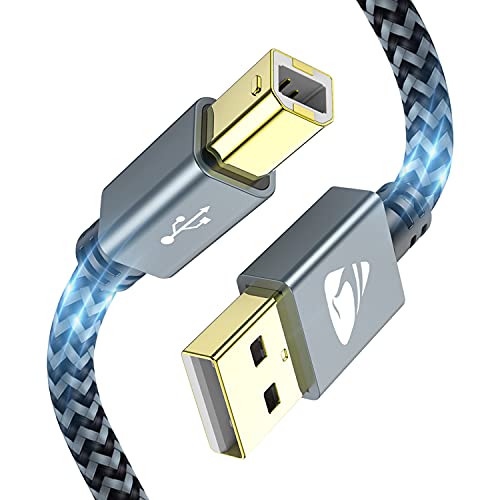 USB Yazıcı Kablosu, 6FT USB 2.0 Yazıcı Kablosu Tip A Erkek B Erkek Evrensel Yüksek Hızlı Tarayıcı Kablosu Epson, HP, Canon,