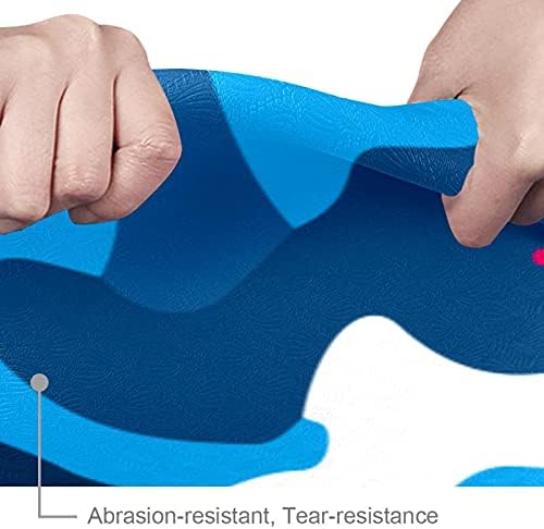 Yoga Mat Köpekbalığı Camo Denizcilik Çapa Mavi Çevre Dostu Kaymaz Spor egzersiz matı Pilates ve Zemin Egzersizleri için