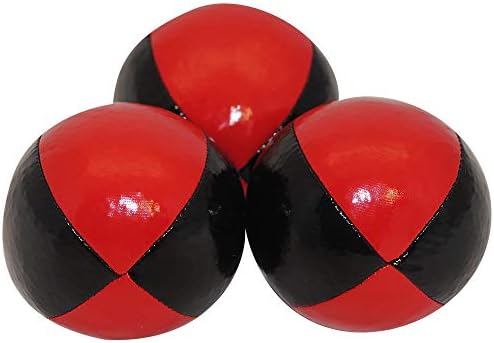 Hokkabazlık Topları Profesyonel Stil 3'lü Set-Canlı Renkler, Harika His, Ultra Dayanıklı (Siyah/Kırmızı)Yeni Başlayanlar için