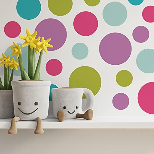 WALPLUS 27 Adet Büyük Renkli Noktalar Duvar Sticker Daire Duvar Çıkartması Çocuklar için Yatak Odası Oturma Odası Sınıf Oyun