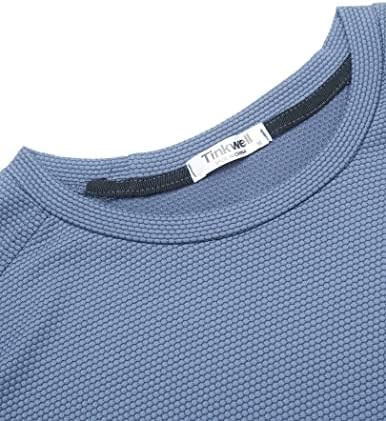 Tinkwell Mens Egzersiz T-Shirt Kısa Kollu Koşu Activewear Ekip Boyun Koşu Gym Atletik Tişörtleri ıçin Adam
