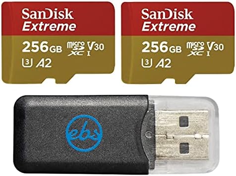 SanDisk Extreme (UHS - 1 U3 / V30) A2 256 GB (2 Paket) microSD Hafıza Kartı için GoPro Hero 10 Siyah Eylem Kam Hero10 SDXC