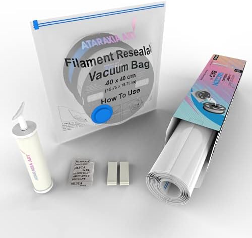 Yükseltilmiş Ataraxia Sanat 3D Yazıcı Filament Depolama Vakum Mühürlü Açılıp Kapanabilir Çanta V2. Bir Torba İki Filament Makarasına