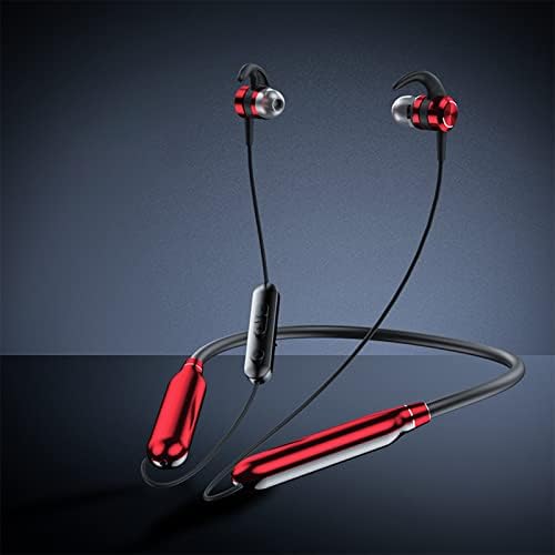 Süper Kulaklık Boyun Bandı Manyetik Gürültü Azaltma IPX5 Spor Kablosuz Bluetooth Uyumlu Kulaklık Cep Telefonu için Kırmızı