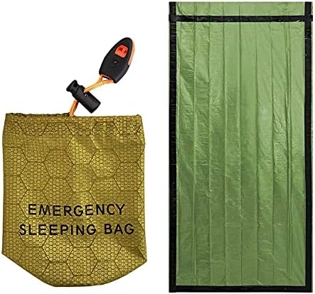 Gfhrısyty Acil Uyku Tulumu Bivy Çuval Düdük Açık Survival Uyku Tulumu Termal Battaniye Kamp Sırt Çantası