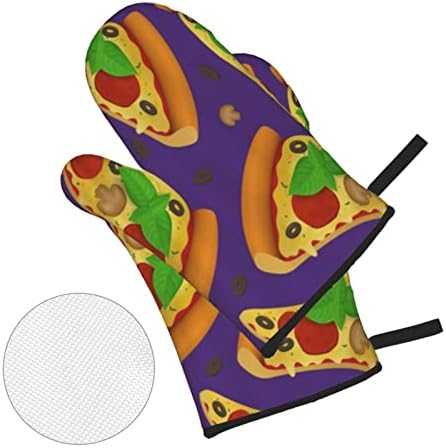 MİSCERY fırın eldiveni ve Pot sahipleri 4 Setleri, gerçekçi Detaylı 3D Pizza Dilim, su geçirmez ısıya dayanıklı mutfak Potholder