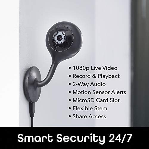 Geeni LOOK Kapalı Akıllı Güvenlik Kamerası, 2 Yönlü Konuşma ve Hareket Algılamalı 1080p HD Gözetim, Alexa ve Google Asistan