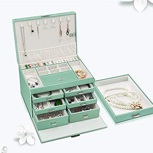 erddcbb deri mücevher Kutusu Çok Katmanlı Mücevher Kutusu Mücevher Kutusu Depolama Takı Biblo Kutusu Hediyeler için Kadın