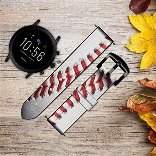 CA0205 Yeni Beyzbol Deri akıllı saat Band Kayışı Fosil Bayan Gen 5E, bayan Gen 4, hibrid Smartwatch İK Charter Boyutu (18mm)