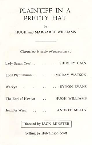 Hugh WilliamsGÜZEL ŞAPKALI DAVACI Andree Melly/Shirley Cain/Moray Watson/Eynon Evans 1956 Londra Programı (Playbill)