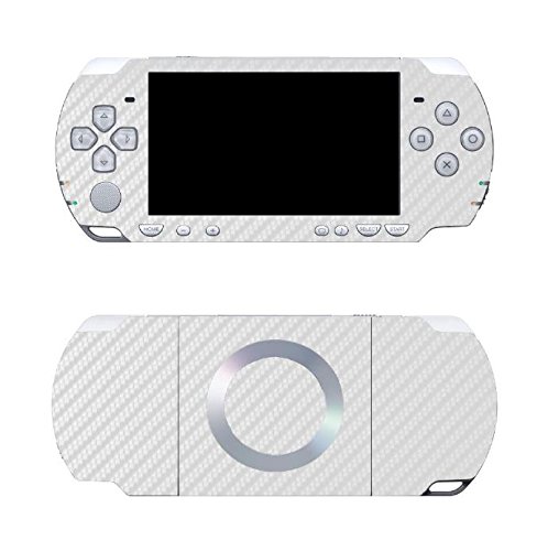 Jenerik Beyaz Karbon Fiber Vinil Çıkartması Cilt Kapak Sony PSP 2000