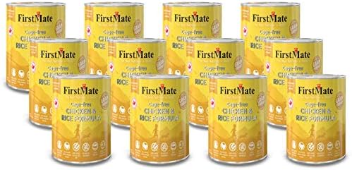 FirstMate 12 Paket Kafessiz Tavuk ve Pirinç Konserve Kedi Maması, her biri 12.2 Ons, Glutensiz