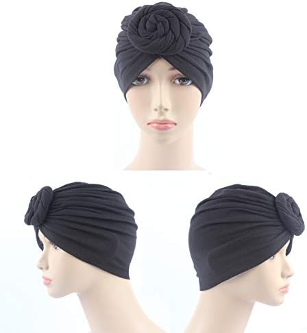 4 Pack / 6 Packs Kadınlar Türban Afrika Desen Düğüm Headwrap Beanie Ön-Tied Bonnet Kemo Cap Saç Dökülmesi Şapka