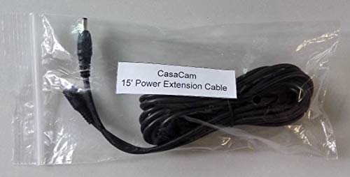 CasaCam Açık Güvenlik Kamerası için CasaCam 15FT Güç Uzatma Kablosu (VS1001 / VS1002 / VS802 / VS2072 / VS2104)