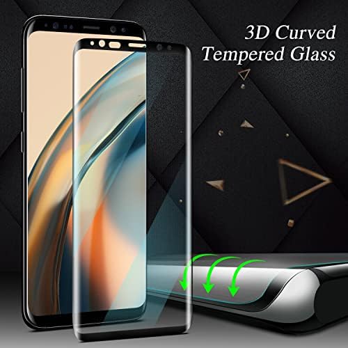 [2 Paket] MAYtobe Samsung Galaxy S8 Artı Temperli Cam Ekran Koruyucu İçin Tasarlanmış, [3D Tam Kavisli Dot Matrix] [Vaka Dostu]