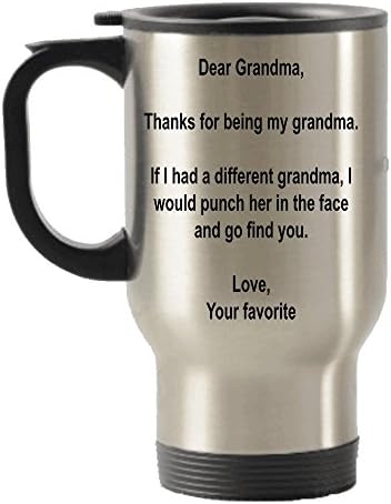 Sevgili Büyükanne, Büyükannem olduğun için teşekkürler hediye fikri Paslanmaz Çelik Seyahat Yalıtımlı Bardak Kupa