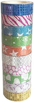 Qewmsg Glitter Washi Yapışkan Kağıt Maskeleme Yapışkan Bant Etiket DIY Zanaat Dekoratif DIY Scrapbooking Bant Malzemeleri