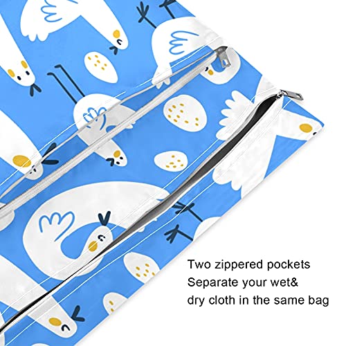 2 adet Bez Bebek Bezi ıslak kuru çanta Su Geçirmez Sevimli Kuşlar Yumurta Kullanımlık Yıkanabilir Seyahat Plaj Yoga spor Çantası