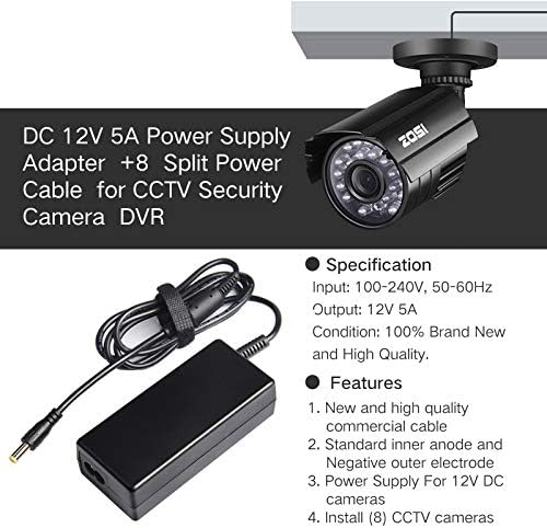 ARyee 12 V 5A AC Adaptör Şarj Güç Kaynağı için Güvenlik Kamera CCTV DVR Gözetim Sistemi