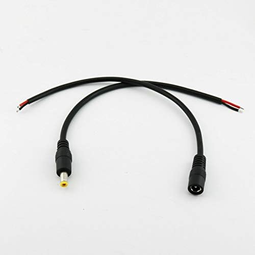 Bağlayıcı ve Terminal 25 cm DC Güç 5.5 mm x 2.1 mm Soket 18AWG Pigtail Kablo CCTV Kamera için LED 12 V - (Renk:5.5x2. 1mm Kadın)
