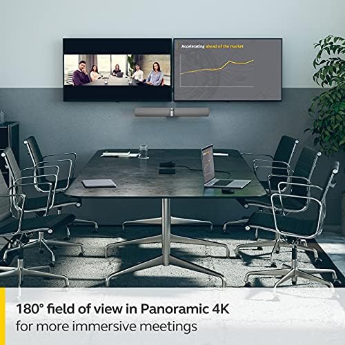 Jabra PanaCast 50 Panoramik 4K Video Bar-180 Derece Görüş Alanı ve 8 Mikrofonlu Küçük ve Orta Ölçekli Odalar için Konferans