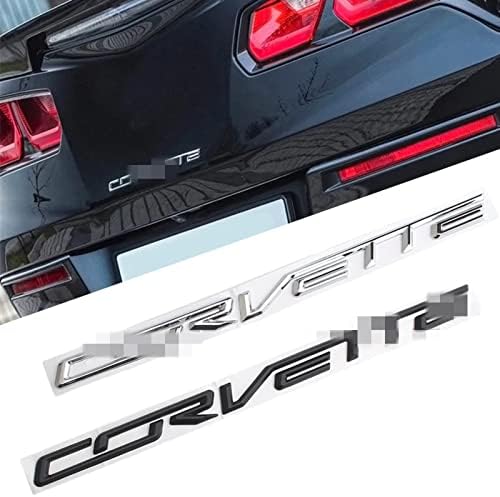 AWZzamm Tabela Arka Bagaj Kapağı Harfler Logo Dekor Sticker ABS Araba Styling Trunk Rozeti Gümüş Corvette, Chevrolet Corvette