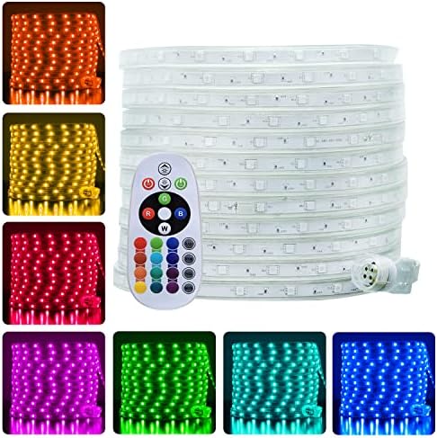 LED halat ışıkları açık su geçirmez, 120ft RGB su geçirmez açık LED şerit ışık kısılabilir renk değiştirme uzaktan kumanda