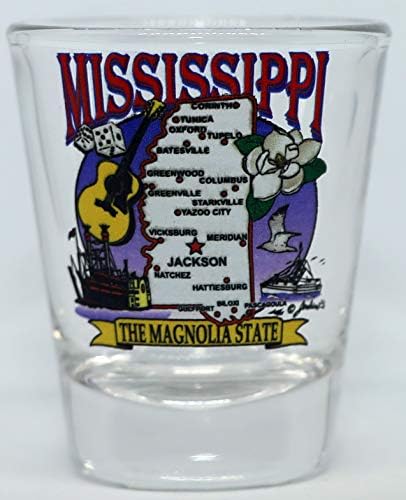 Mississippi Eyalet Elemanları Haritası NewDesign Shot Glass