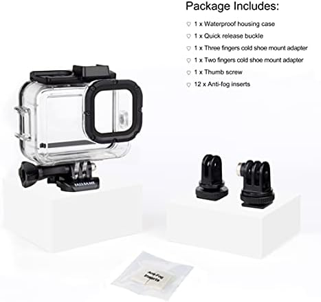 YALLSAME Su Geçirmez Kılıf Konut Case için GoPro Hero 8 Siyah Eylem Kamera 196ft / 60 m Sualtı Koruyucu Dalış Aksesuar için