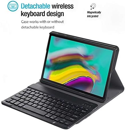 JINPart Klavye ST500 Samsung Galaxy Tab için Uyumlu A7 T500 / T505 10.4 inç 2020 Ultra-ince Ayrılabilir Bluetooth Klavye Deri