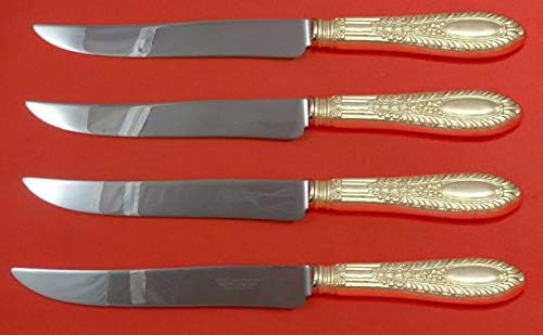 Manchester tarafından Gadroonette Gümüş Biftek Bıçak Seti 4 adet Texas Ölçekli Özel