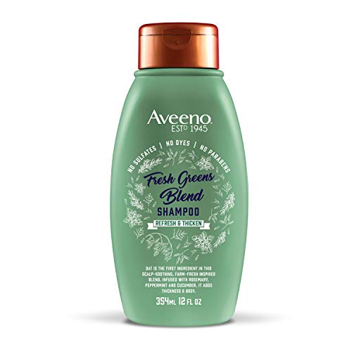 Aveeno, Taze Yeşillikler Sülfatsız Şampuanı Biberiye, Nane ve Salatalık ile Kalınlaştırmak ve Beslemek için Karıştırın, İnce