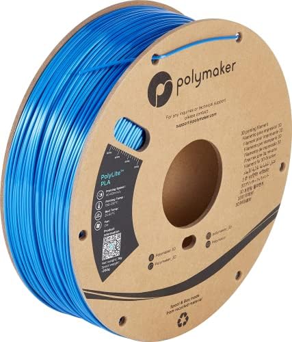 Polymaker İpek PLA Filament 1.75 mm Parlak PLA Mavi Filament, 1kg PLA 1.75 Karton Makara - Polilit PLA İpek Mavi Parlak Filament