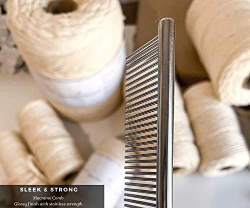 Makrome Saçak Tarak | Fiber Düğümleme Sanatı için Dayanıklı Paslanmaz Çelik Zanaat Kaynağı / Uzun Saçları Tek İplikli Pamuklu