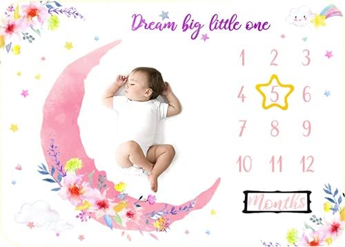 Bebek Aylık Milestone Büyüme Grafik Ay Yaş Takvim İlk Yıl Battaniye Erkek ve Kız için, bebek Kreş Dekorasyon Hediye 60x40 inç