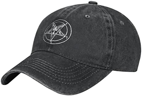Kamyon şoförü şapkası Baphomet Pentagram Keçi Yenilik Şapka Ayarlanabilir Baba Kapaklar Snapback beyzbol şapkası Siyah